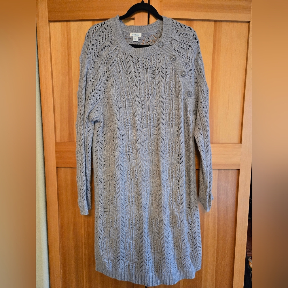 Sundance Leah Mae Gray Knit Sweater Dress. Women's Size L
